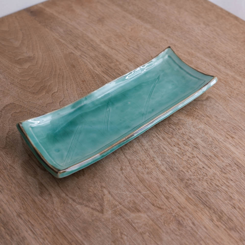 【WEB限定】ヒワ 角アナゴ皿 -器市-