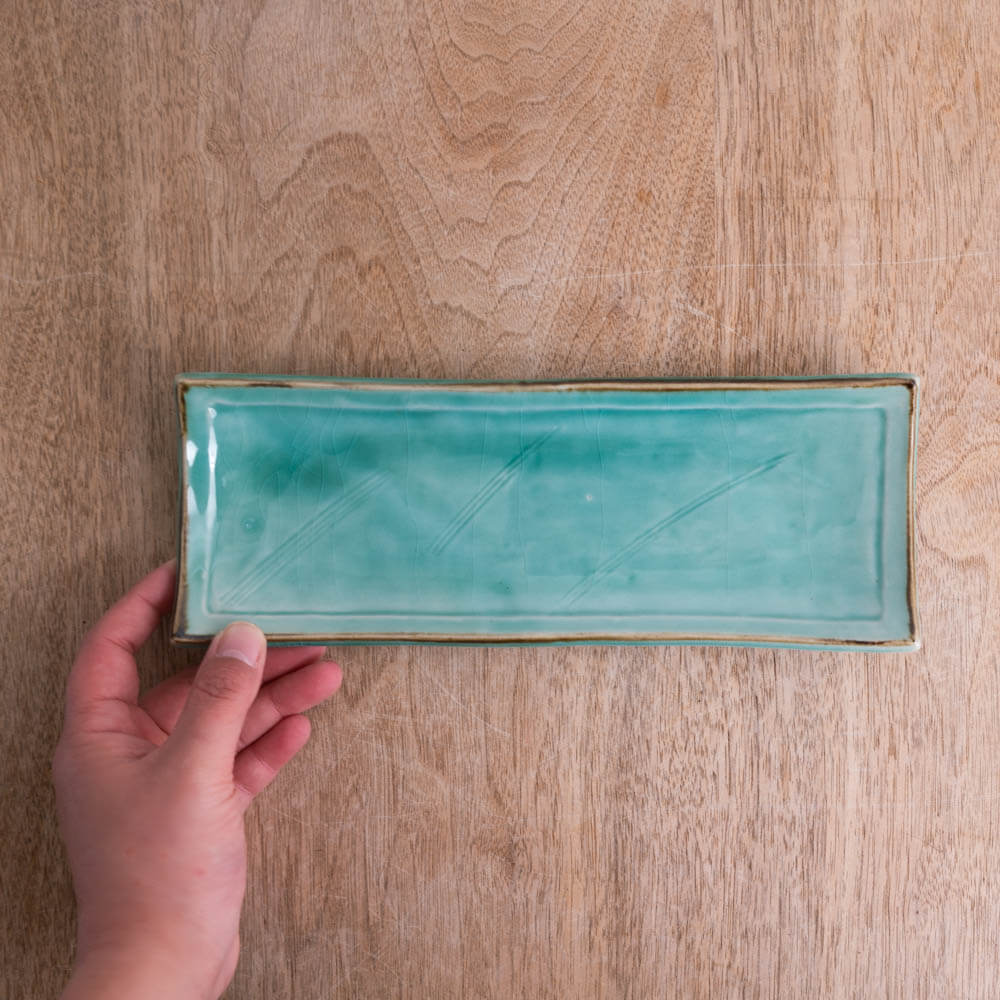 【WEB限定】ヒワ 角アナゴ皿 -器市-