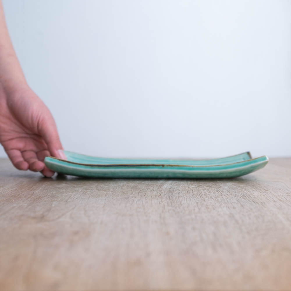 【WEB限定】ヒワ 角アナゴ皿 -器市-