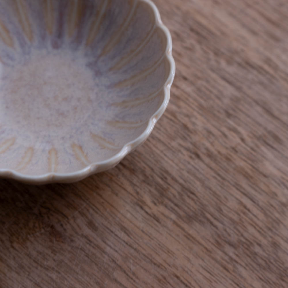 【WEB限定】菊型 白うのふ9cm鉢 -器市-