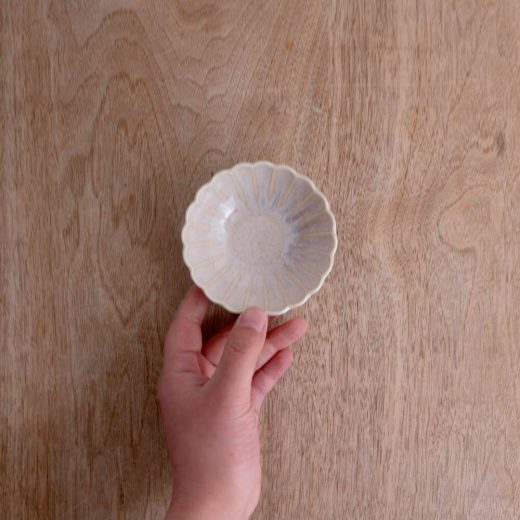 【WEB限定】菊型 白うのふ9cm鉢 -器市-
