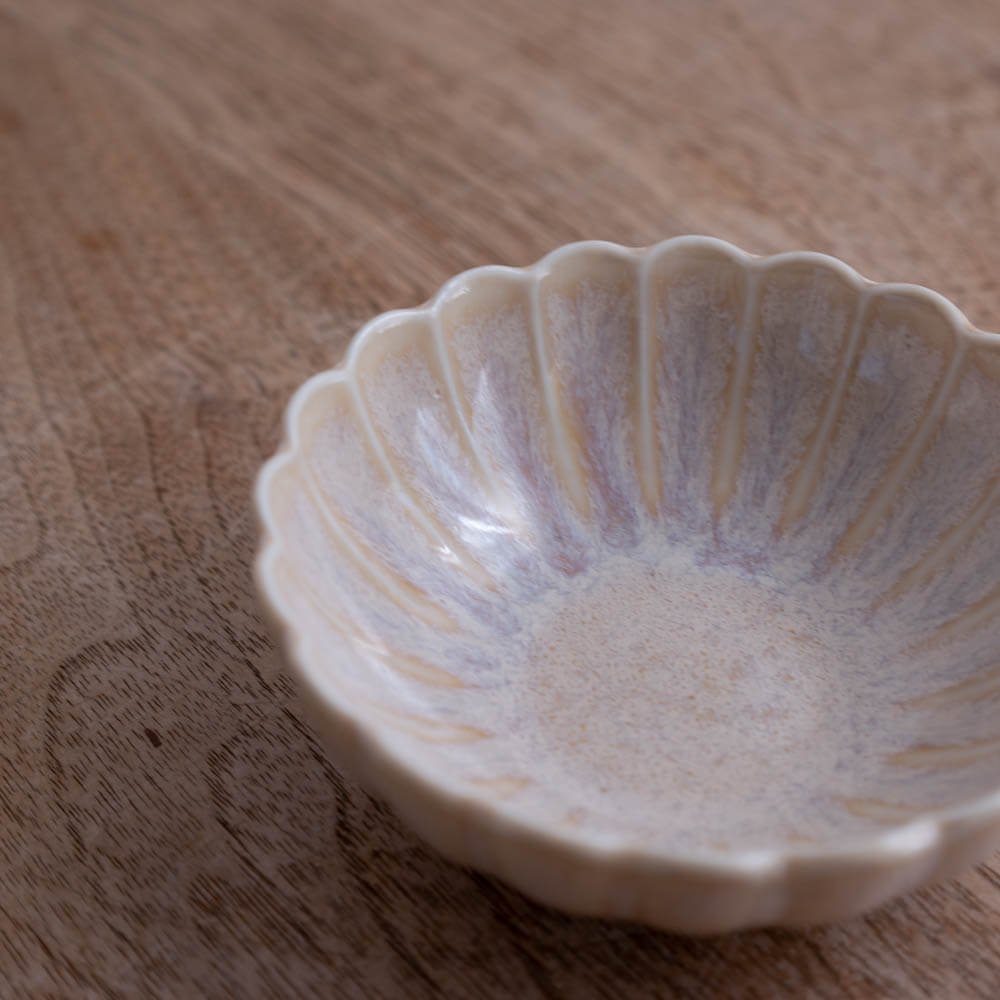 【WEB限定】菊型 白うのふ9cm鉢 -器市-