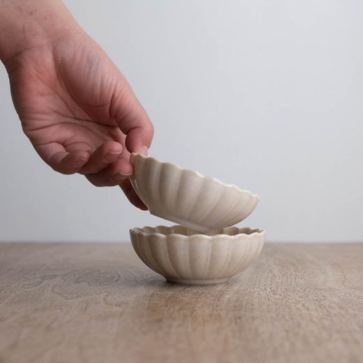 【WEB限定】菊型 白うのふ9cm鉢 -器市-