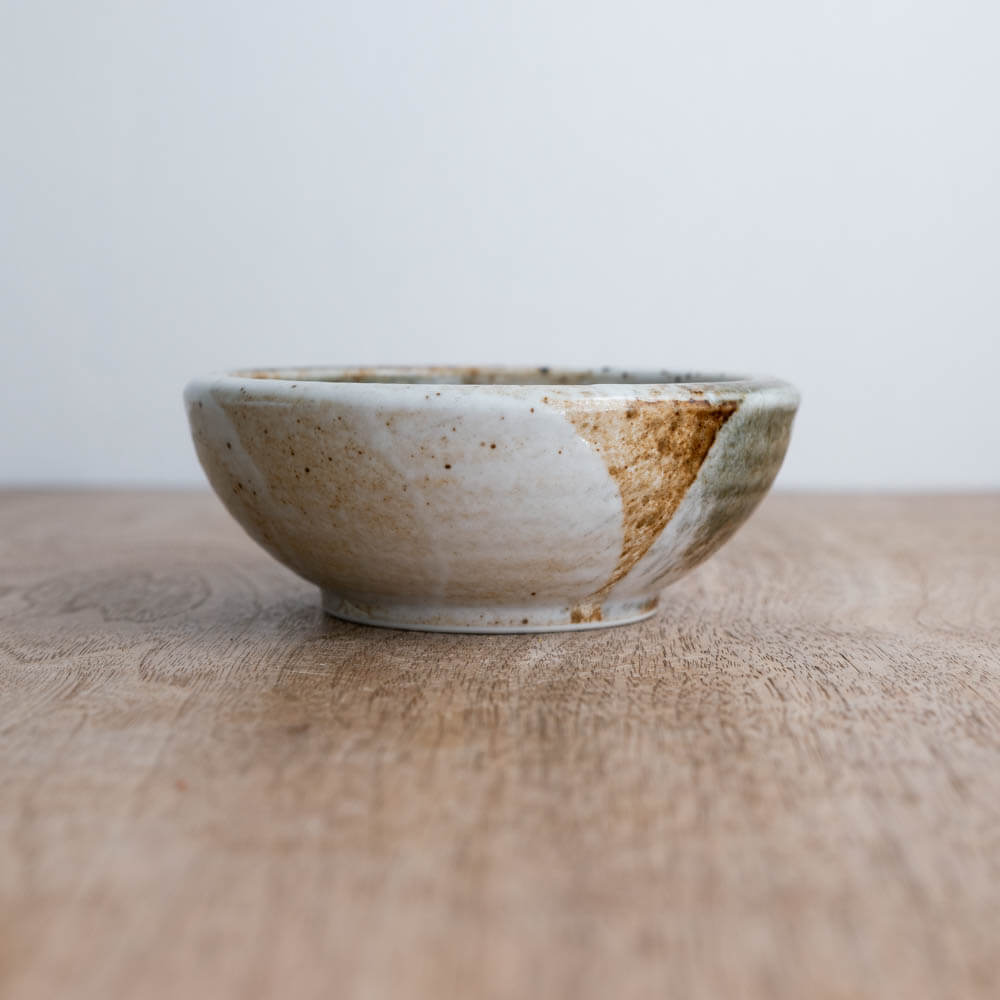 雪志野 括り手4寸鉢 -器市-