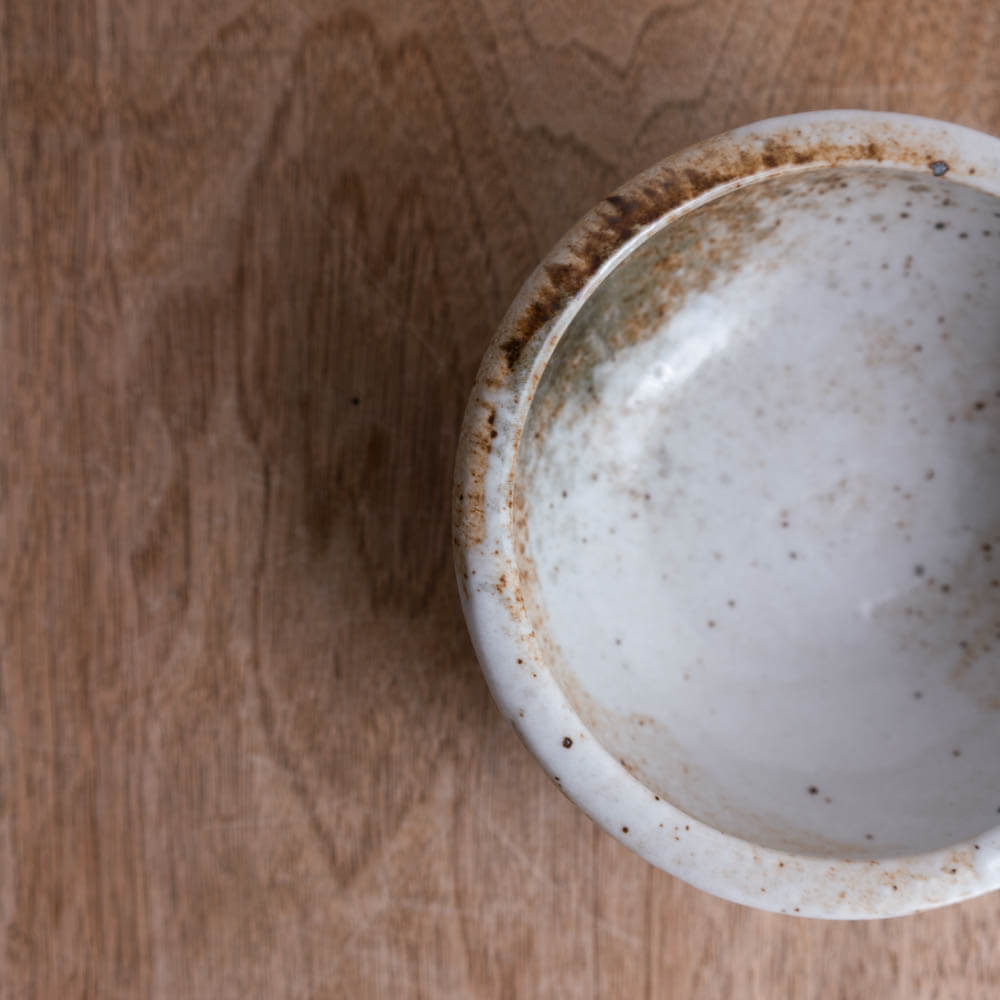 雪志野 括り手4寸鉢 -器市-