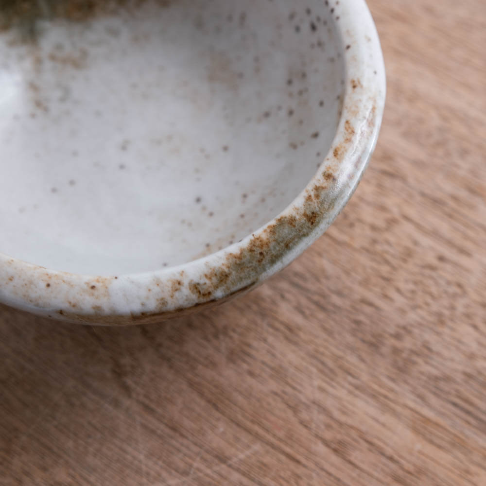 雪志野 括り手4寸鉢 -器市-