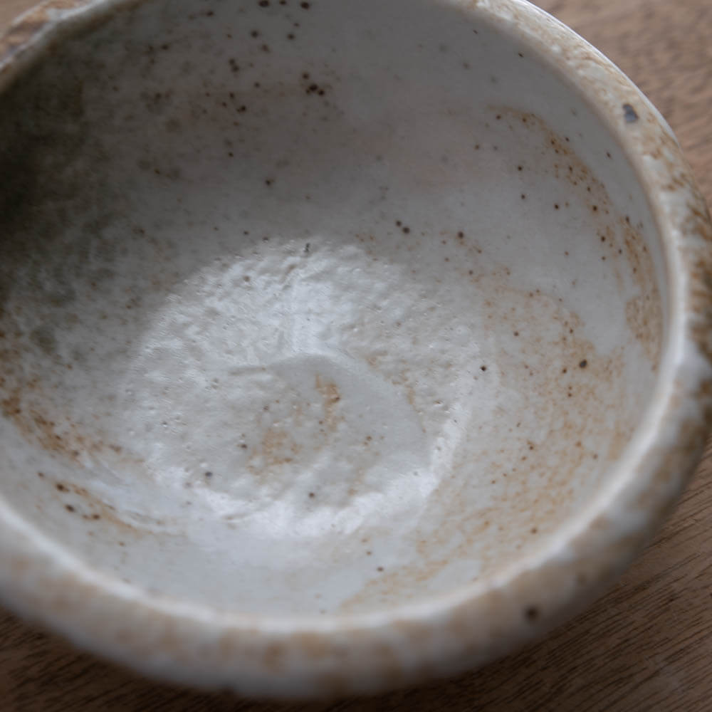 雪志野 括り手4寸鉢 -器市-