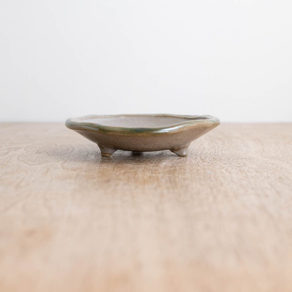 【WEB限定】緑流し三ﾂ足浅鉢 -器市-