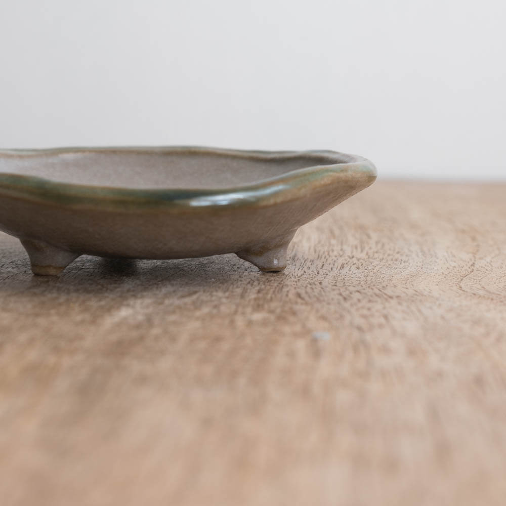 【WEB限定】緑流し三ﾂ足浅鉢 -器市-