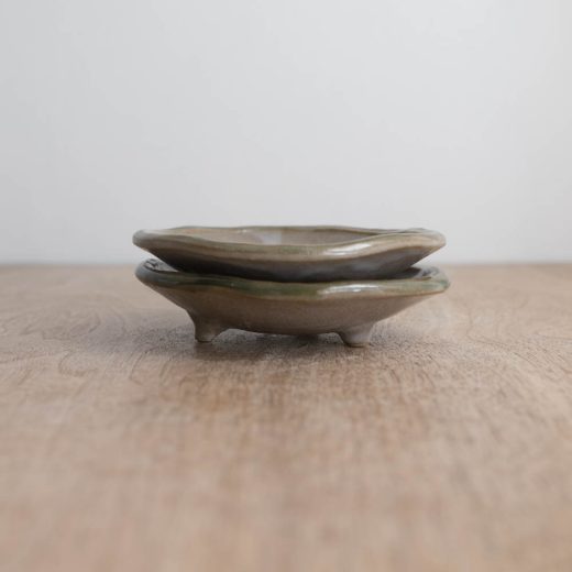 【WEB限定】緑流し三ﾂ足浅鉢 -器市-