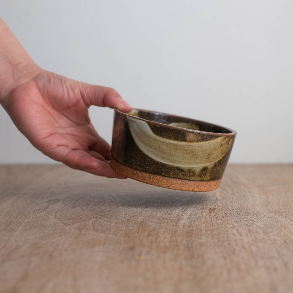 【WEB限定】刷毛目切立鉢 (小) 錆 (BR) -器市-