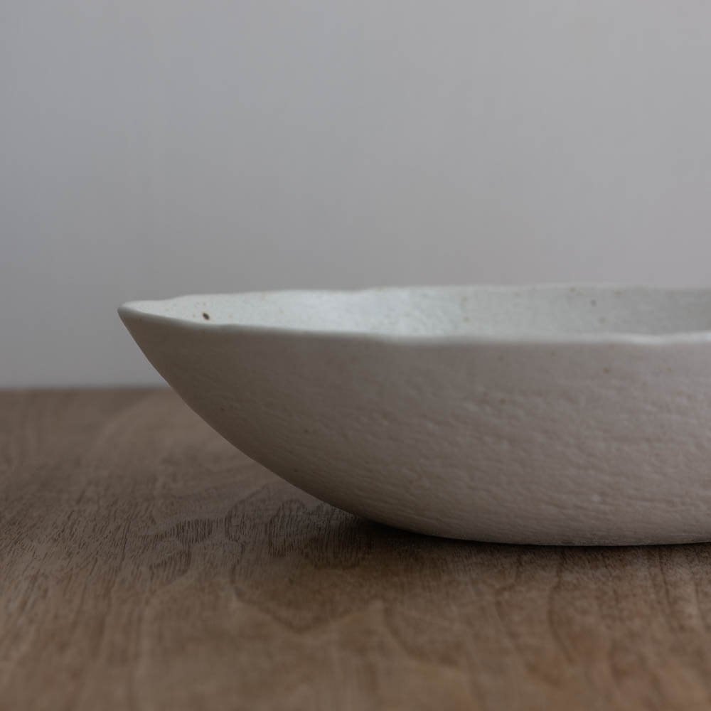 【WEB限定】27cm砂目楕円鉢 白 -器市-