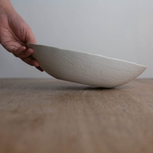 【WEB限定】27cm砂目楕円鉢 白 -器市-