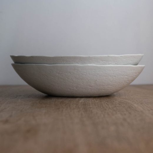 【WEB限定】27cm砂目楕円鉢 白 -器市-