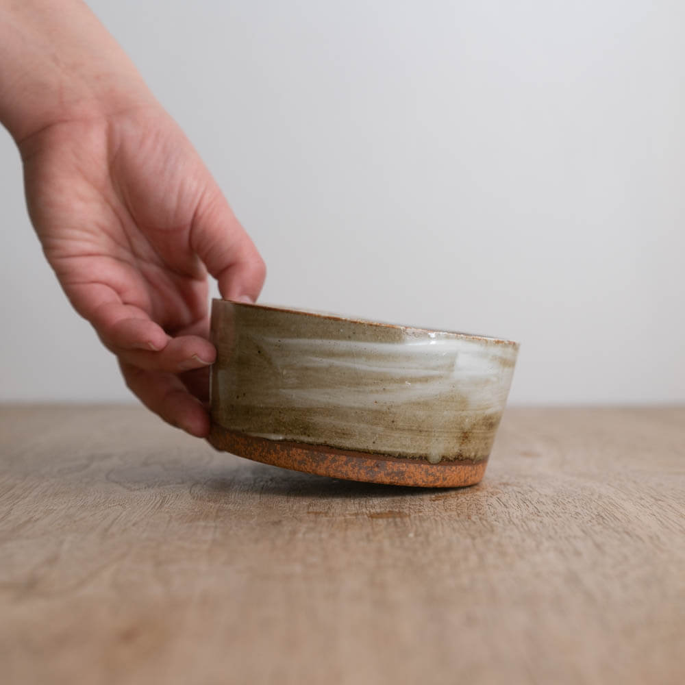 【WEB限定】刷毛目切立鉢 (小) 粉引 (BE) -器市-