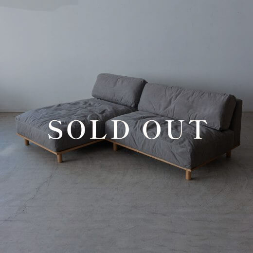 アウトレット家具の［数量限定SALE］カウチソファセット シュナイダー 帆布GY ホワイトオーク 売り切れ