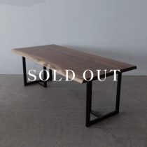 アウトレット家具の［現品SLAE］耳付きテーブル 2000 ブラックウォールナット 天板42mm ウレタン仕上げ 売り切れ