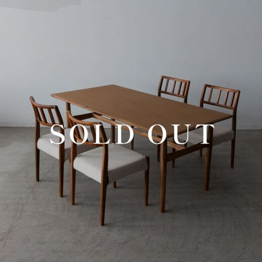 アウトレット家具の［数量限定SALE］新品 EDDAダイニング5点セット DT33105Q + チェア 201（チーク・アカシア - オイル）売り切れ