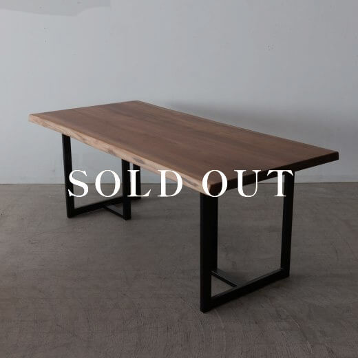 アウトレット家具の［現品SLAE］耳付きテーブル 1800 ブラックウォールナット 天板42mm ウレタン仕上げ 売り切れ