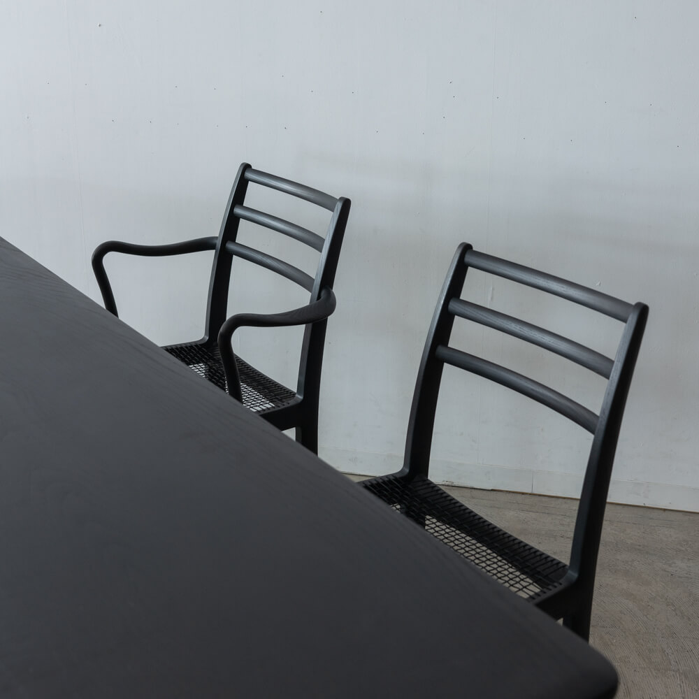 ［現品SALE］ELEGANCE ダイニングテーブル180 ホワイトアッシュ材 / BK