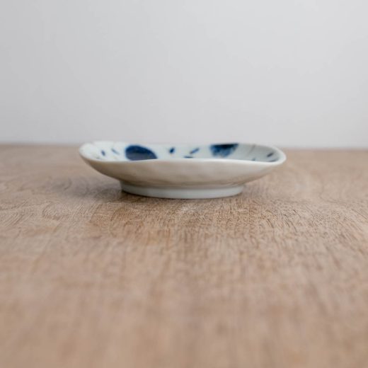 【WEB限定】藍更紗 三ツ山4寸皿 -器市-