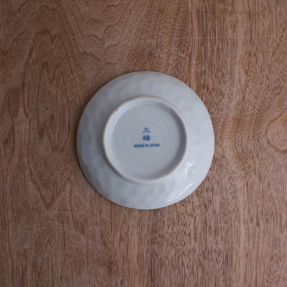 【WEB限定】藍更紗 三ツ山4寸皿 -器市-