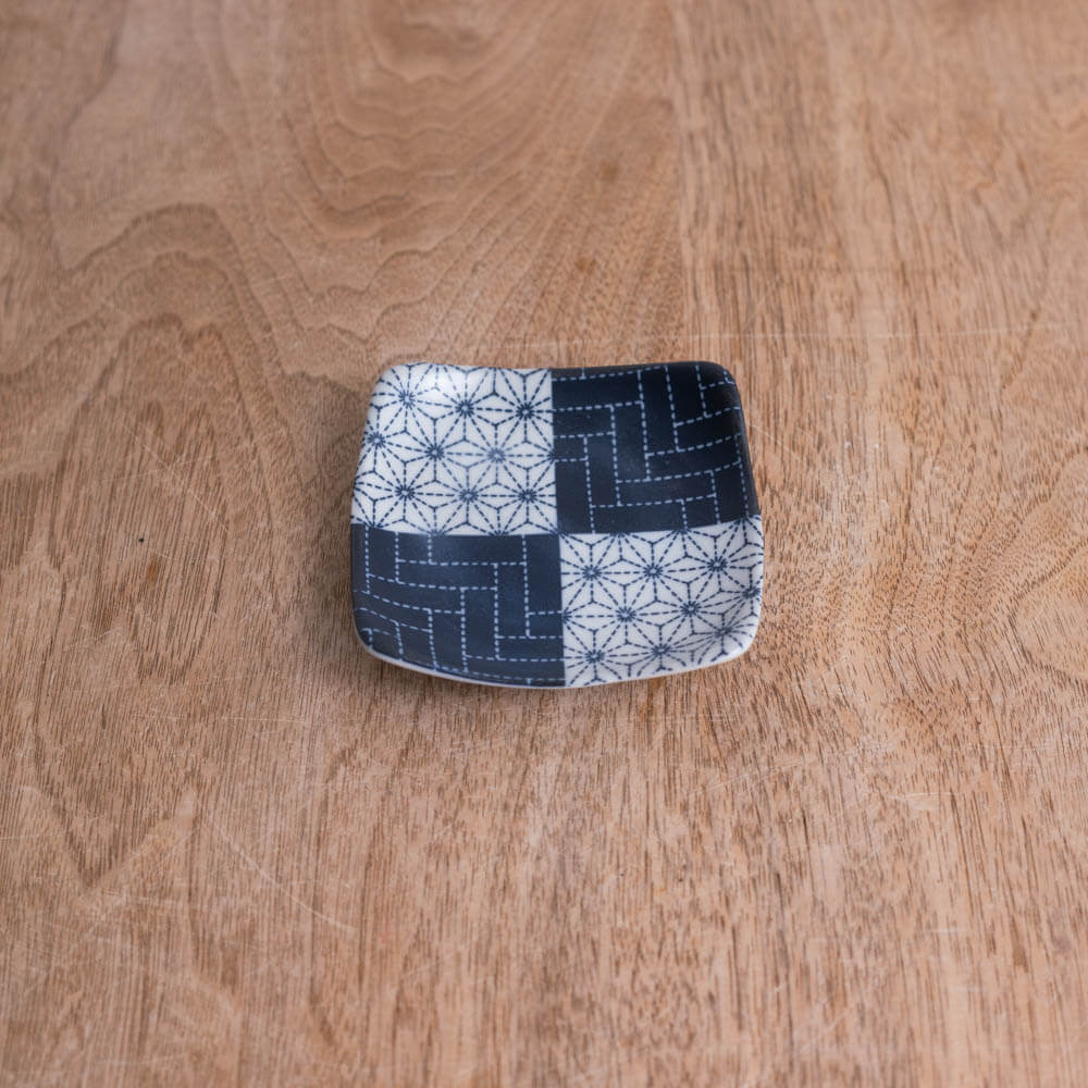 【WEB限定】刺し子 角3寸皿 -器市-