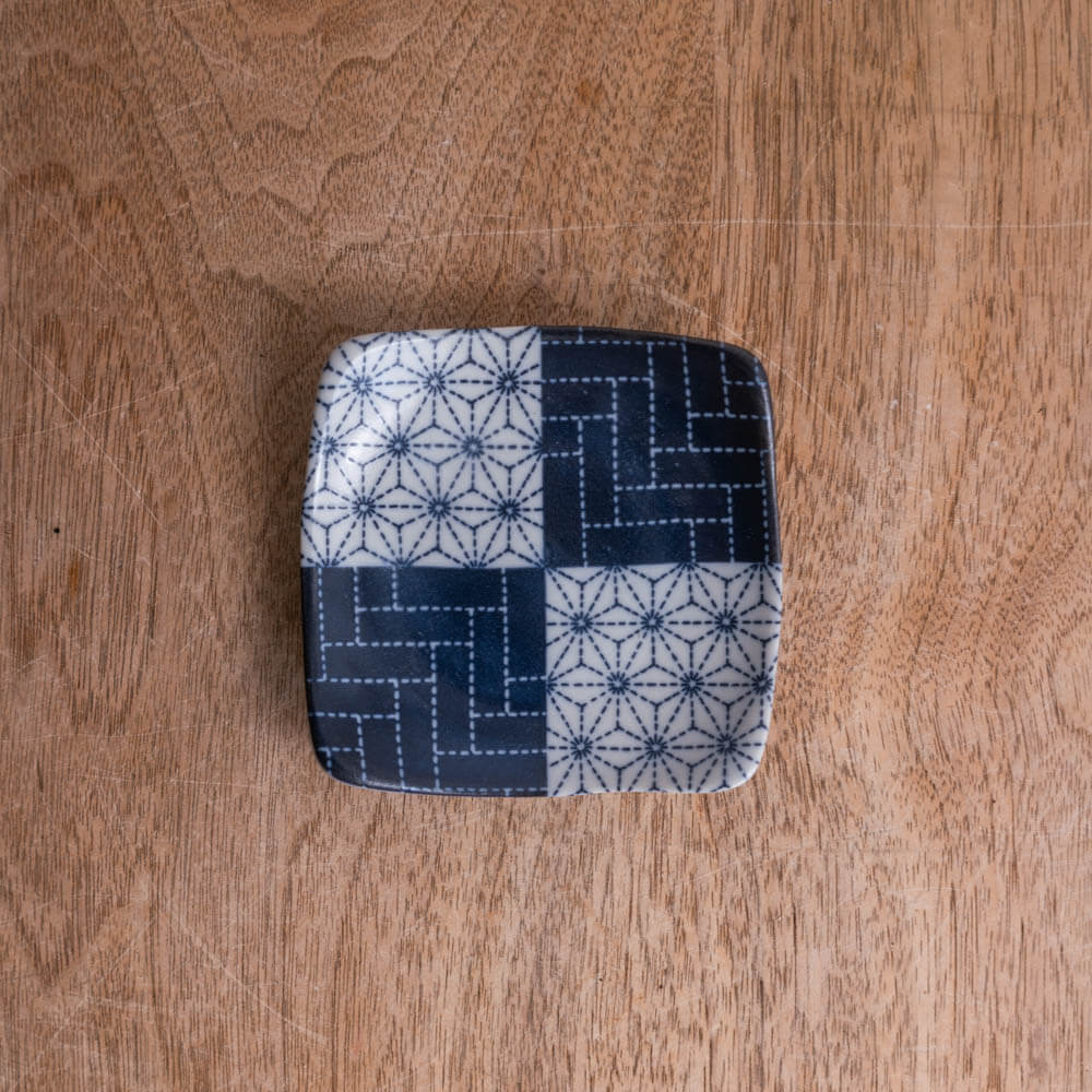 【WEB限定】刺し子 角3寸皿 -器市-