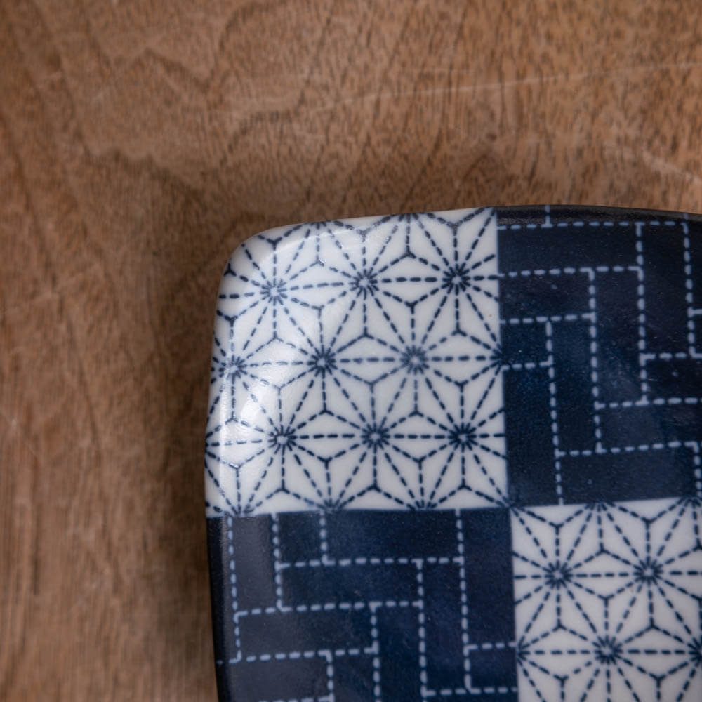 【WEB限定】刺し子 角3寸皿 -器市-