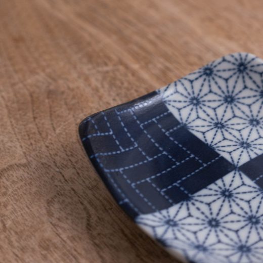 【WEB限定】刺し子 角3寸皿 -器市-