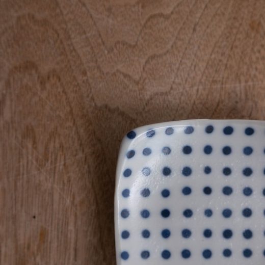 【WEB限定】豆しぼり 角3寸皿 -器市-