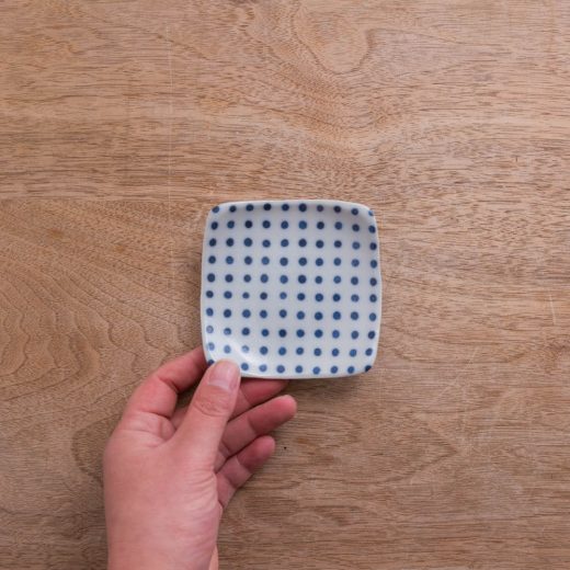 【WEB限定】豆しぼり 角3寸皿 -器市-