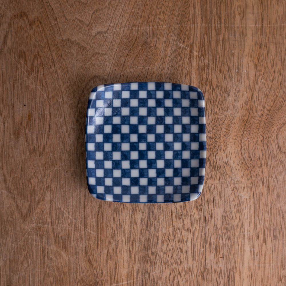 【WEB限定】市松 角3寸皿 -器市-