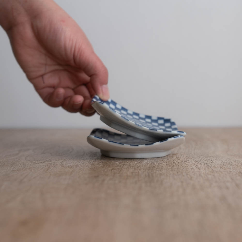 【WEB限定】市松 角3寸皿 -器市-