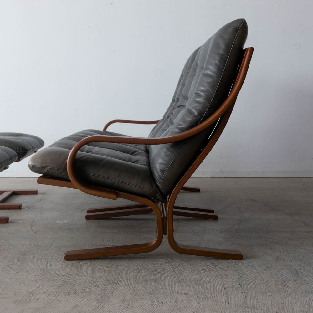 ［リユース品］Agioワイド 左肘ソファ＋右肘ソファ＋スツール×2 ブラックチェリー材 BC色 総本革エージングオイル OL80