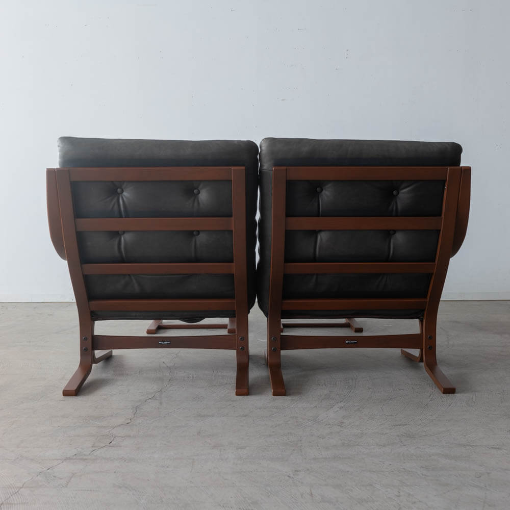 ［リユース品］Agioワイド 左肘ソファ＋右肘ソファ＋スツール×2 ブラックチェリー材 BC色 総本革エージングオイル OL80