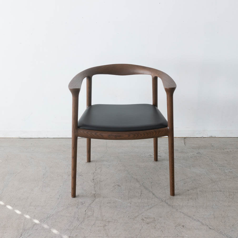 ［数量限定］BRIDGE ライトチェア（DB）座面：R2ブラック（革）