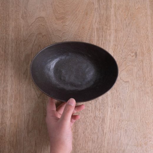 【WEB限定】楕円中鉢 黒 -器市-