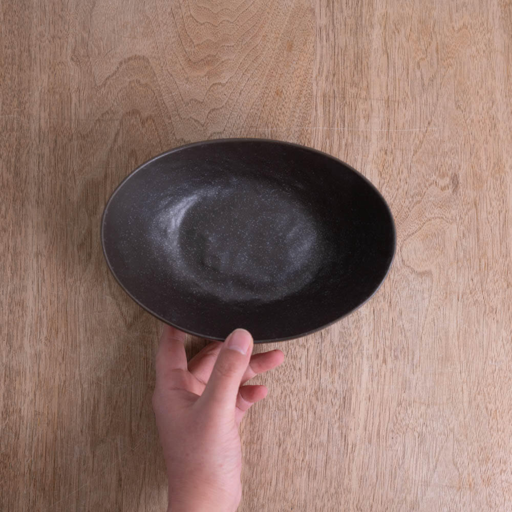 【WEB限定】楕円中鉢 黒 -器市-