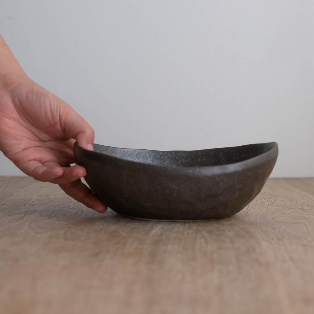 【WEB限定】楕円中鉢 黒 -器市-