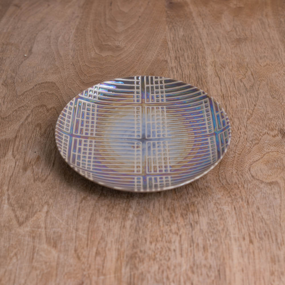 【WEB限定】syoji プレート 組子 (メタルWH) -器市-