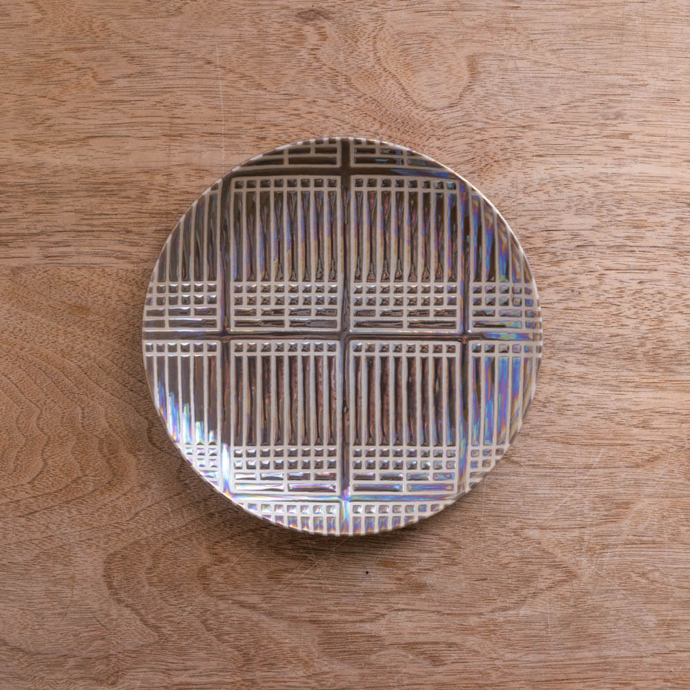 【WEB限定】syoji プレート 組子 (メタルWH) -器市-