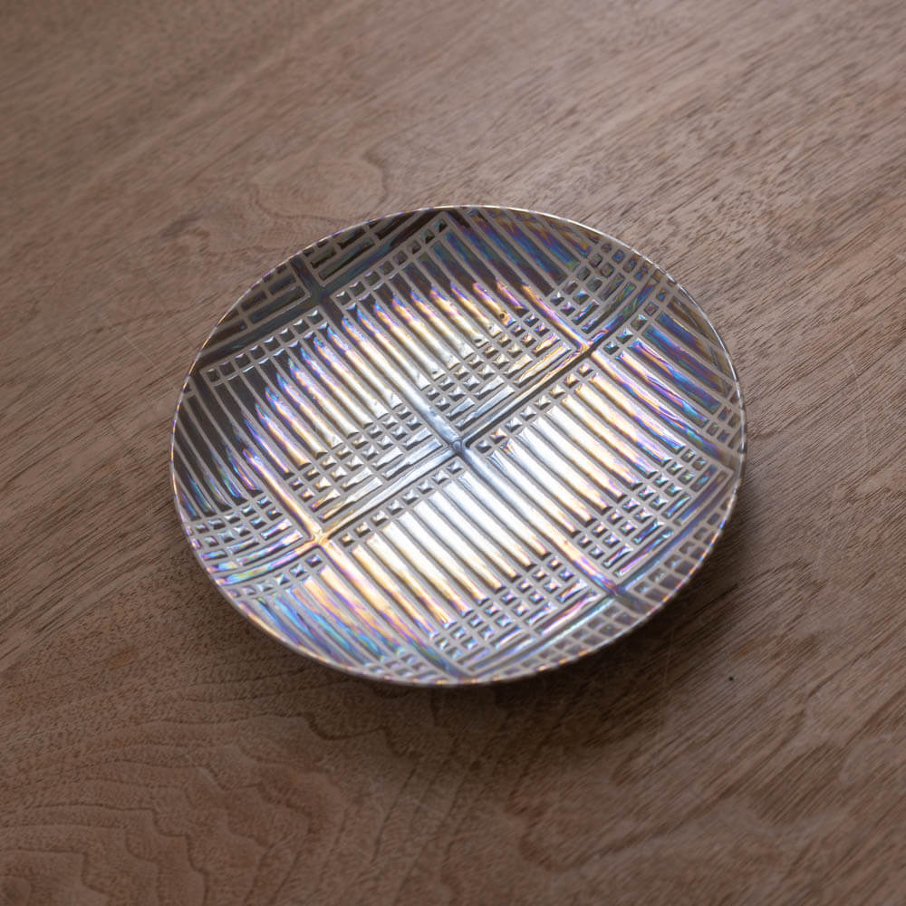 【WEB限定】syoji プレート 組子 (メタルWH) -器市-