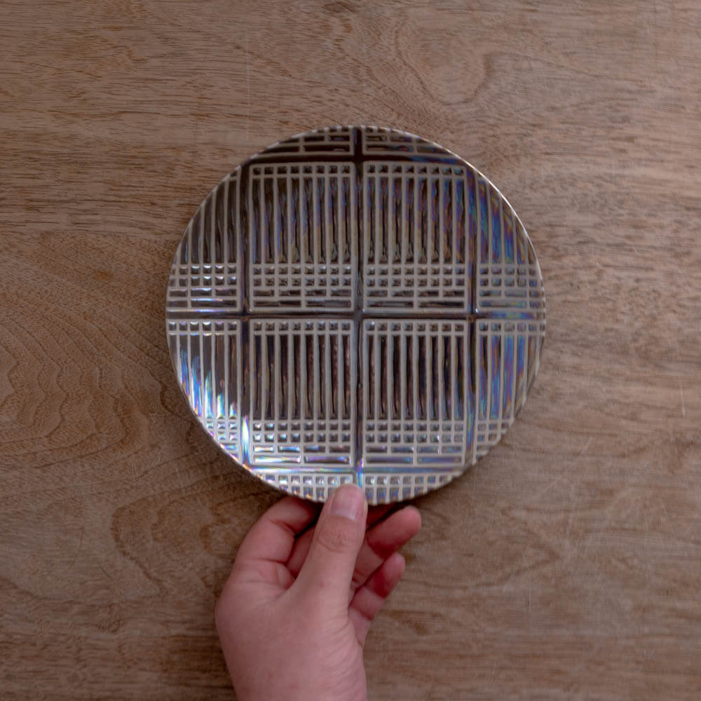 【WEB限定】syoji プレート 組子 (メタルWH) -器市-