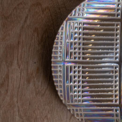 【WEB限定】syoji プレート 組子 (メタルWH) -器市-