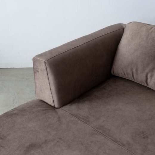 ［現品SALE］コロン カウチソファ（L）＋ シェーズロング（R） アッシュ材 / グレー張地：マーブル10