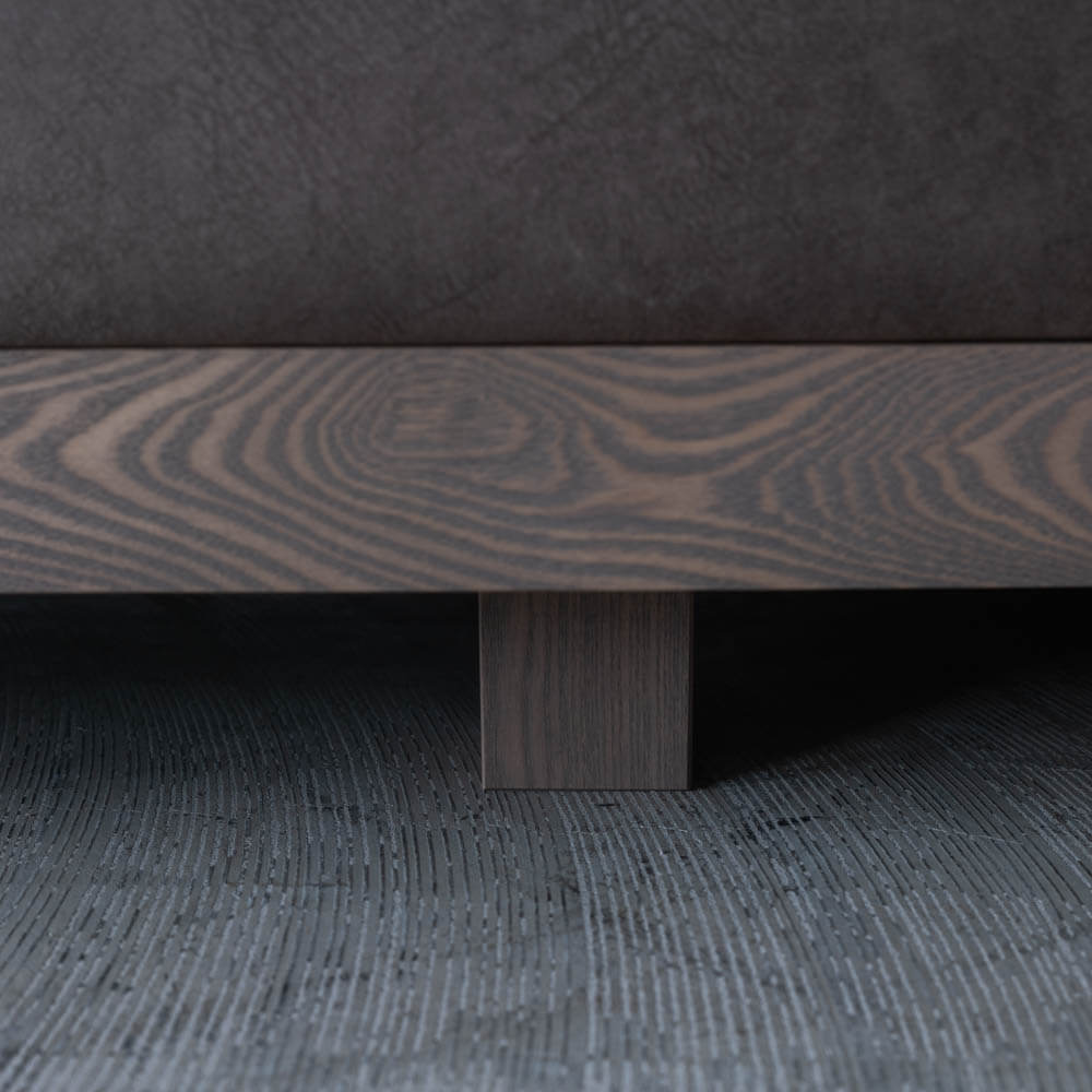 ［現品SALE］コロン カウチソファ（L）＋ シェーズロング（R） アッシュ材 / グレー張地：マーブル10