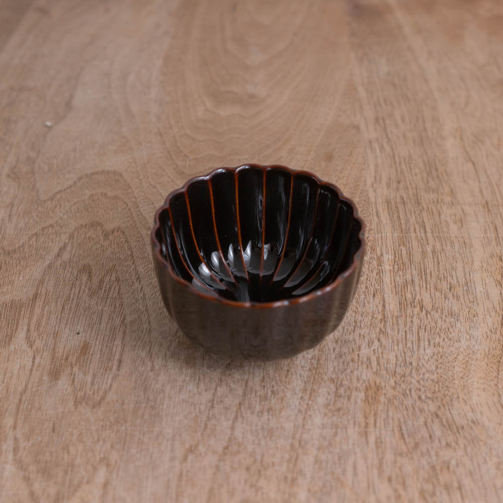 菊型豆鉢（アメ）-器市-