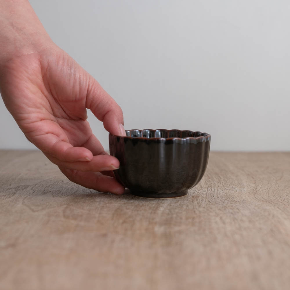 菊型豆鉢（アメ）-器市-