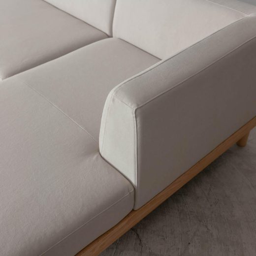 ［期間限定SALE］リトルコロン 1450カウチソファ（R）＋シェーズロング（L）レッドオーク/オイル 張地：ランク2 / 帆布6GY